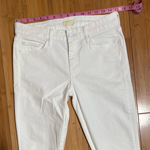 MOTHER The Looker Crop Jeans White Stayin Alive Size 29 - Picture 14 of 16